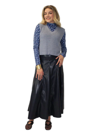 M Leatherette Maxi Skirt