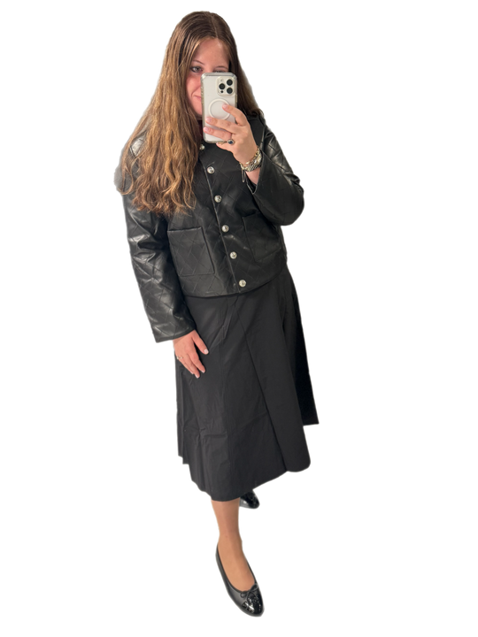 Quilted Faux Leather Jacket