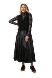 M Leatherette Maxi Skirt