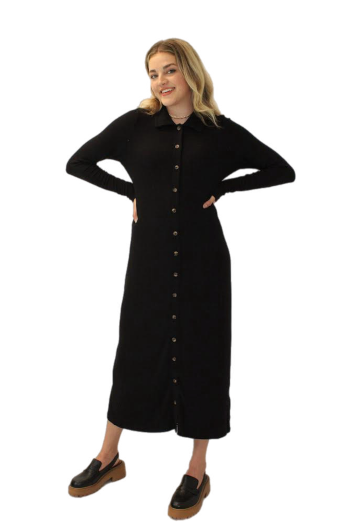 M Ribbed Shirt Dress