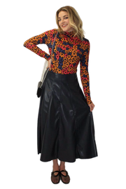 M Leatherette Maxi Skirt