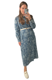 Denim Floral Shirt Dress