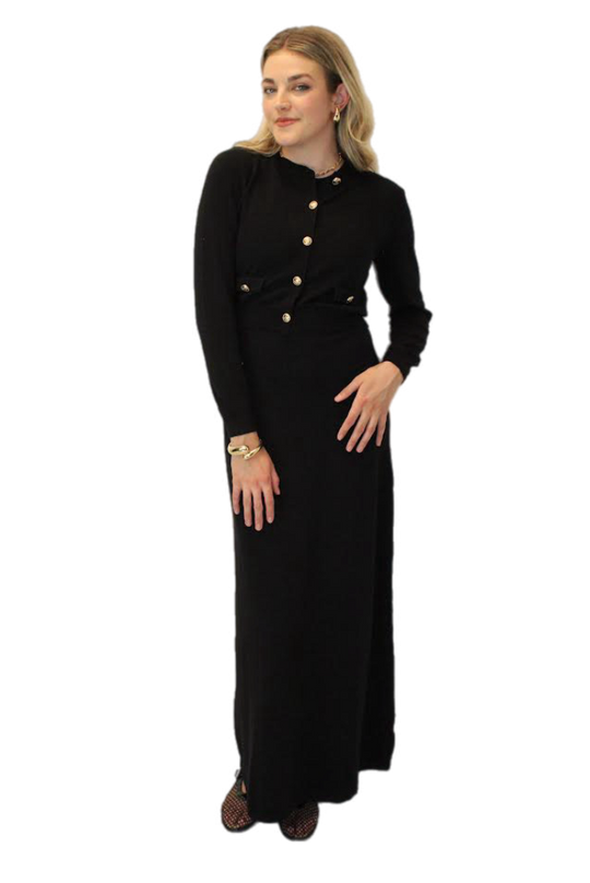 M Gold Button Knit Cardi