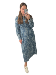 Denim Floral Shirt Dress
