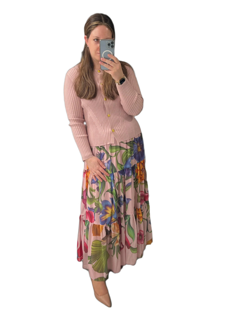 Tiered Floral Skirt