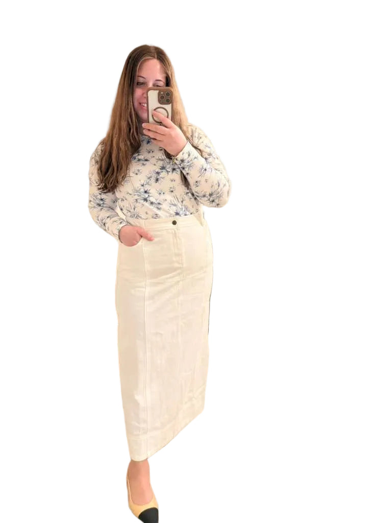 Pocket Jean Maxi Skirt
