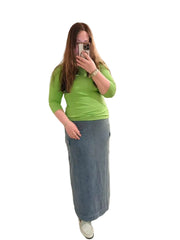 Acid Wash Cargo Maxi Skirt