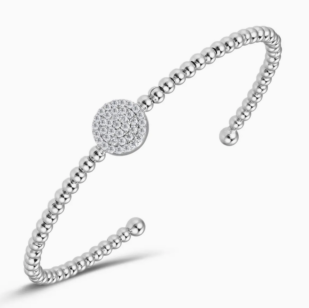 Pave Disc Cuff Bracelet