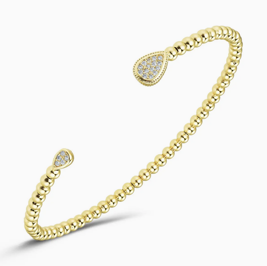 Pave Teardrop Cuff Bracelet