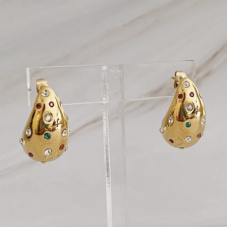 Jeweled Teardrop Earrings