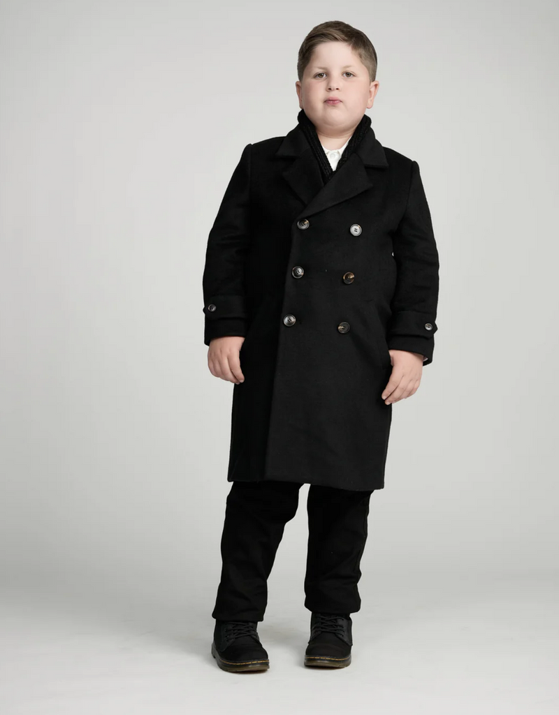 Mofi | Black Double Breasted Peacoat