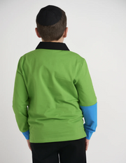 Mofi | Emerald Color Block Polo Long Sleeve