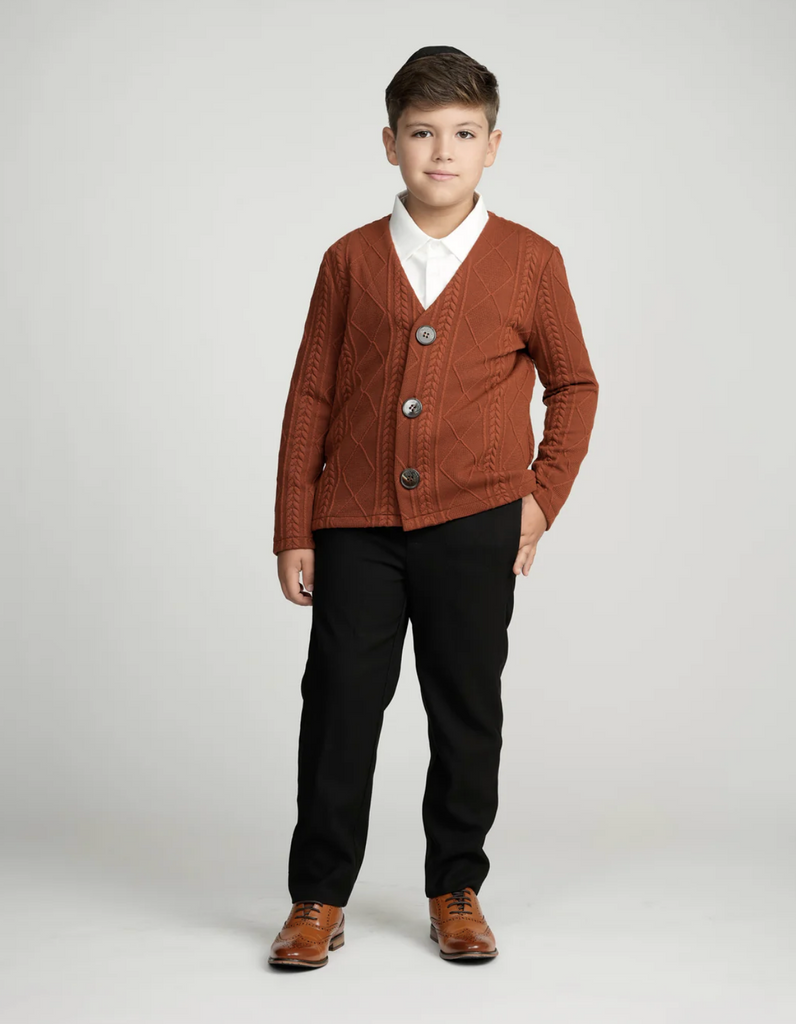 Mofi | Rust Chunky Knit Cardigan