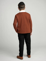 Mofi | Rust Chunky Knit Cardigan