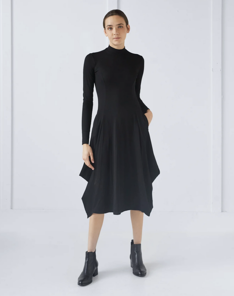 Unaya | Back Pully Dress with Mock Neck