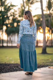 Button Jean Skirt