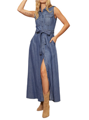 Denim Button Down Maxi