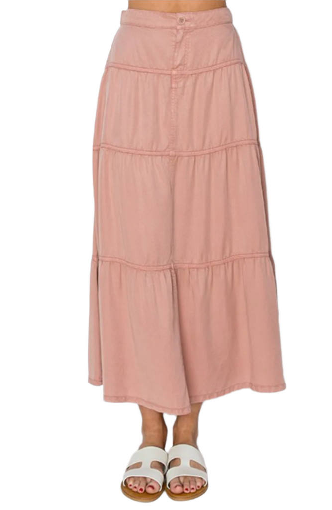 Tiered Tencel Skirt