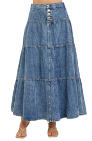 Denim Tier Skirt