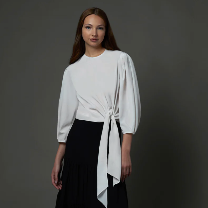 Zaikamoya | Side Tie Blouse in White