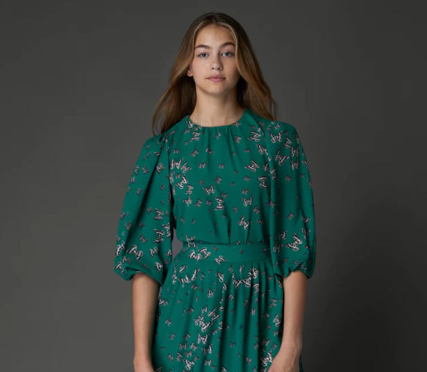 Zaikamoya | Coco Blouse in Green Butterfly