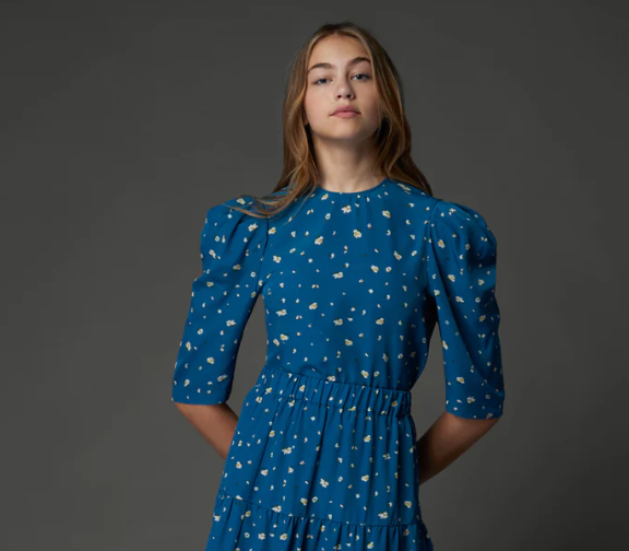 Zaikamoya | Lulu Blouse in Teal Print