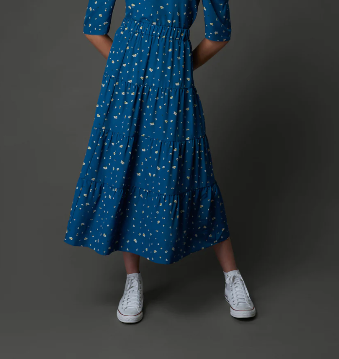 Zaikamoya | Carol Skirt in Teal Print