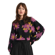 Fuzzy Floral Sweater