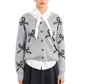 Bow Print Cardigan
