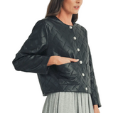 Quilted Faux Leather Jacket
