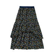 Zaikamoya | Layered Skirt in Teal Flower