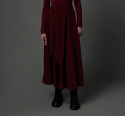 Zaikamoya | Maxi Skirt with Buttons in Burgundy