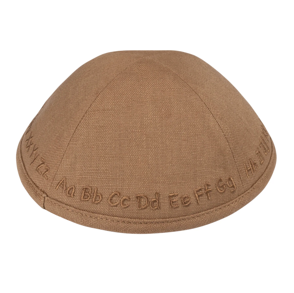 IKIPPAH | CAMEL LINEN W/ ABC YARMULKE