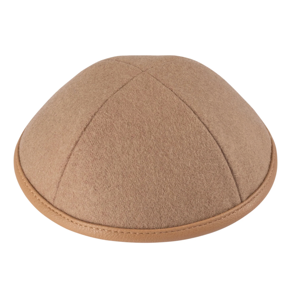 IKIPPAH | WOOL W/ LEATHER RIM YARMULKE