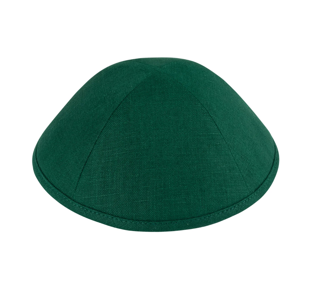 IKIPPAH | GREEN LINEN YARMULKE