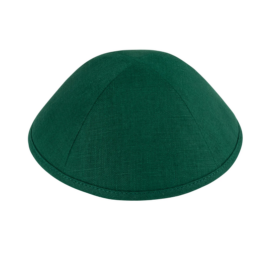 IKIPPAH | GREEN LINEN YARMULKE