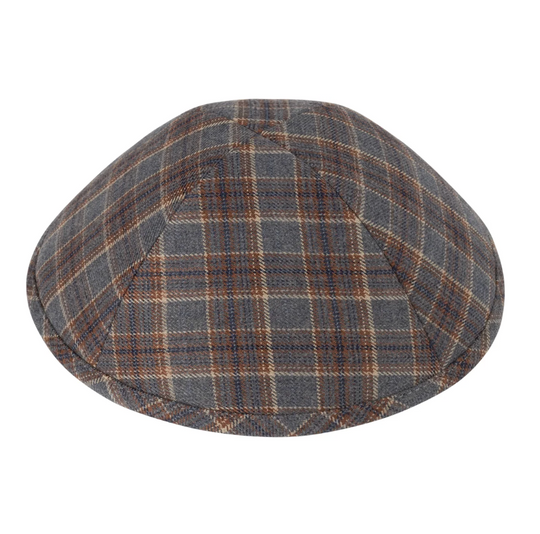 IKIPPAH | BROWN & GRAY BOX PLAID YARMULKE