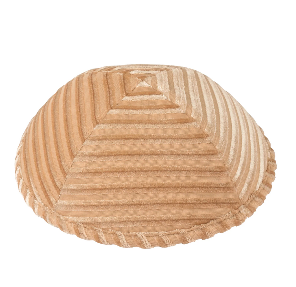 IKIPPAH | STRIPED VELVET YARMULKE