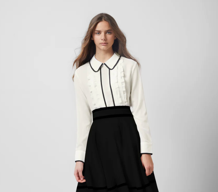 Elle.Oh.Elle | Trim Ruffle Blouse
