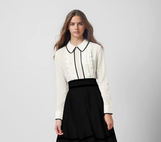 Elle.Oh.Elle | Trim Ruffle Blouse