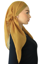 Cherie | Pre-tied Scarves Metallic Prints