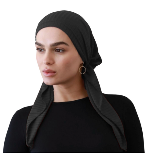 Cherie | Pre-tied Ribbed Lycra Headscarves