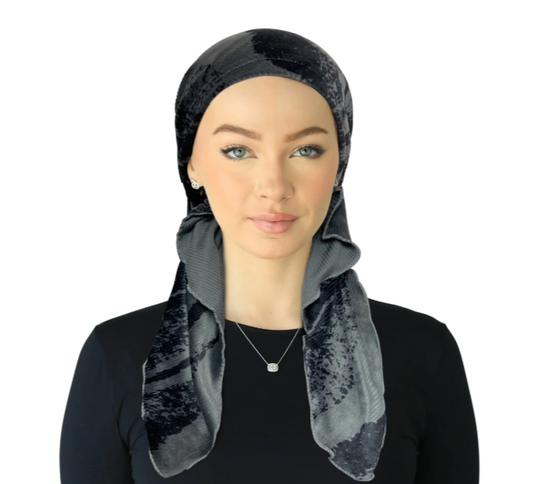 Cherie | Pre-Tied Velvet Snake-skin Headscarves