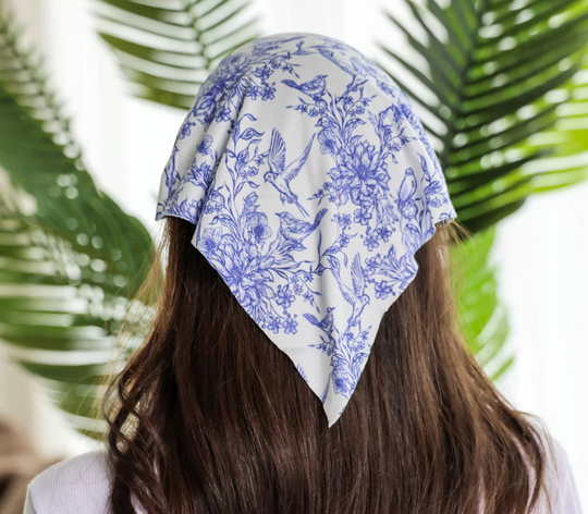 Bandana Bliss | Porcelain Bluebird (Dior Inspired) Bandana