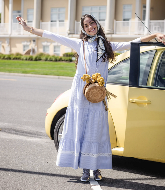 POET TEEN | LOLA STRIPE LACE MAXI DRESS