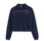POET TEEN | NAVY HEART COLLAR TEE