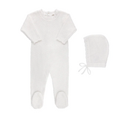 Tricot Bebe | Waffle Knit Footie and Bonnet