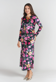 Adina LV | Side Ruched Velvet Dress
