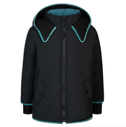 Cozy Coop | Contrast Color Velvet Trim Coat