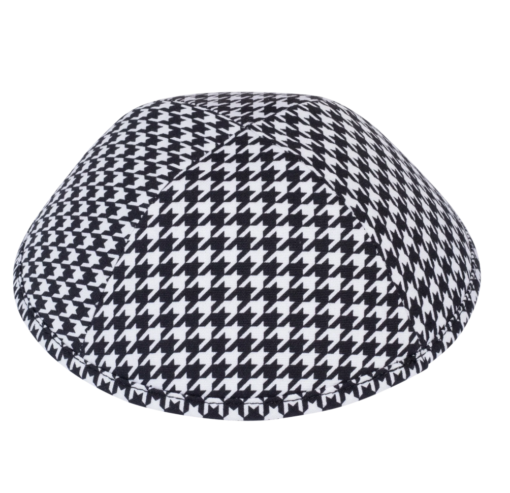 IKIPPAH | BLACK & WHITE HOUNDSTOOTH YARMULKE